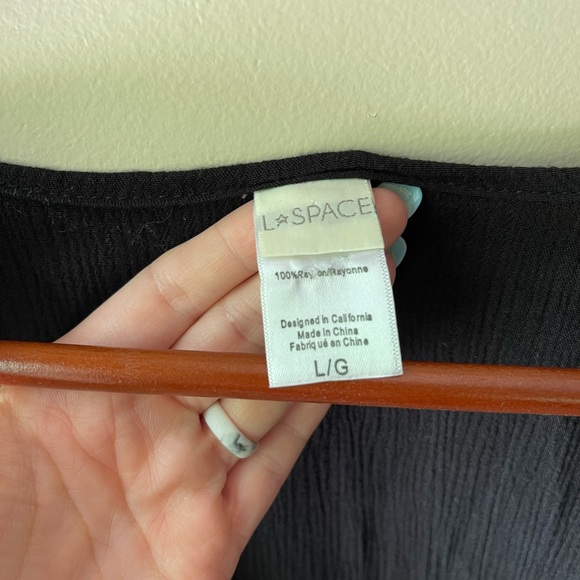 L Space Revolve Wrapper Maxi Dress Womens Size L Tassel Tie Black Beach Large - Picture 5 of 6